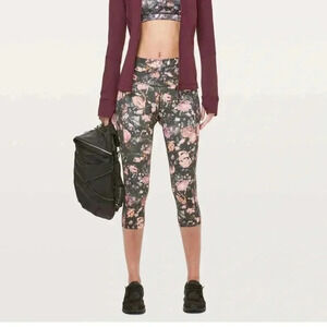 Lululemon Fast & Free Crop II *Nulux 19"  Dappled Daze Multi‎ leggings Sz 4